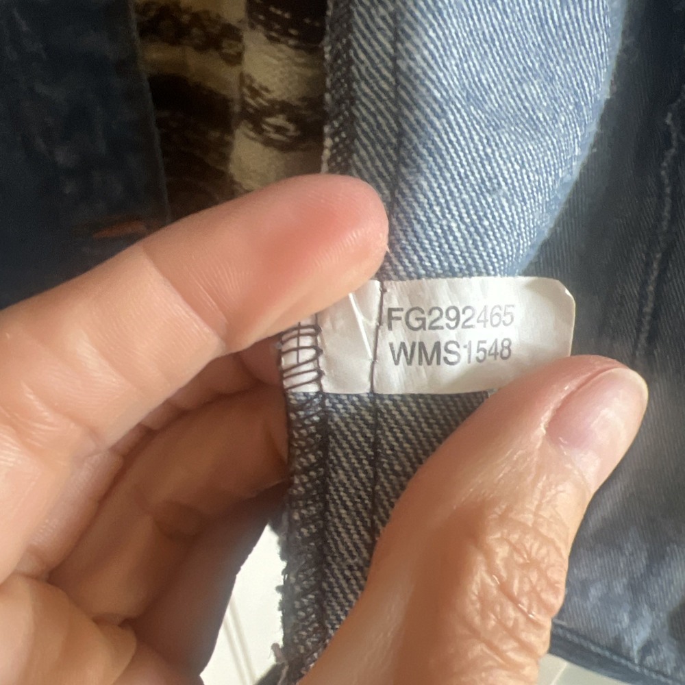 Faded Glory Womens 18W 20W Jean Jacket Vtg 90s Denim Sweater Southwestern Aztec - Picture 6 of 7